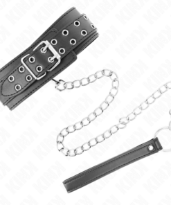 Alternative view of KINK - NECKLACE WITH STRAP 65 CM SILVER BUCKLES ADJUSTABLE 33-46 CM X 5.5 CM