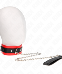 KINK - BASIC MODEL COLLAR WITH LEASH 65 CM MODEL 3 RED 53 X 5 CM