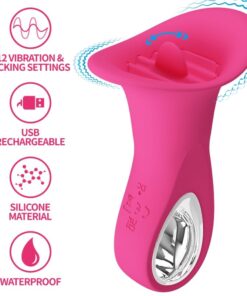 PRETTY LOVE - CLYDE ORAL VIBRATOR VIBRATING TONGUE 12 VIBRATIONS PINK