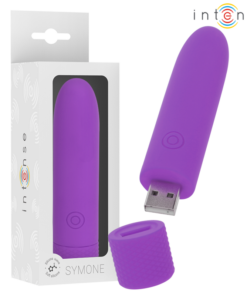 INTENSE - SYMONE USB RECHARGEABLE VIBRATING BULLET 8 VIBRATIONS PURPLE 10 X 2.2 CM