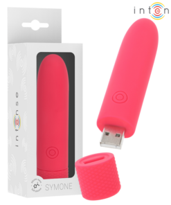 INTENSE - SYMONE USB RECHARGEABLE VIBRATING BULLET 8 VIBRATIONS RED 10 X 2.2 CM