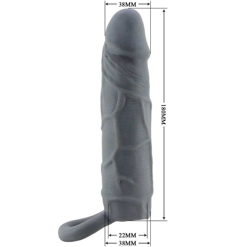 PRETTY LOVE - REALISTIC SKIN PENIS SLEEVE DARK GREY - Image 5