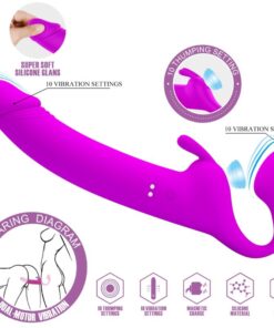 PRETTY LOVE - ZANINI STRAPLESS STRAP-ON 10 VIBRATIONS PURPLE