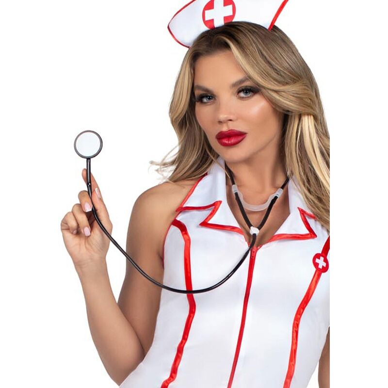 LEG AVENUE - HEAD NURSE COSTUME WHITE S/M - Image 5