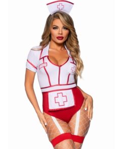 Alternative view of LEG AVENUE - SEXY NURSE COSTUME RED/WHITE M