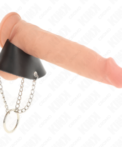 Alternative view of KINK - PENIS RING 4 CM CHAIN 7 CM METAL WITH LEATHER BELT