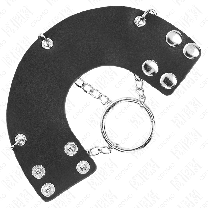 KINK - PENIS RING 4 CM CHAIN 7 CM METAL WITH LEATHER BELT - Image 4