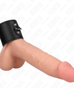 KINK - LEATHER PENIS RING WITH PRESSURE CLOSURE 18 X 5 CM