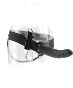 Alternative view of FETISH FANTASY SERIES - 19 CM VIBRATING HOLLOW STRAP-ON BLACK