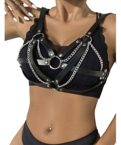 Alternative view of SUBBLIME - 953713 PUNK BONDAGE BELT METAL BUCKLE BLACK ONE SIZE