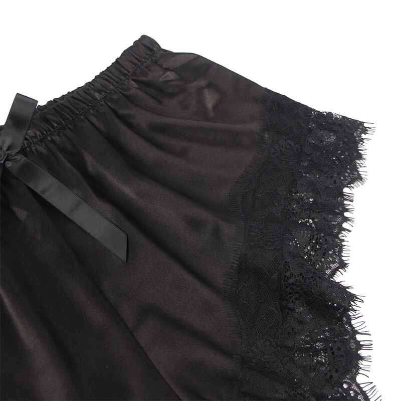 SUBBLIME - 953942 CASUAL SILK NIGHTGOWN + LACE PANTS BLACK L/XL - Image 5