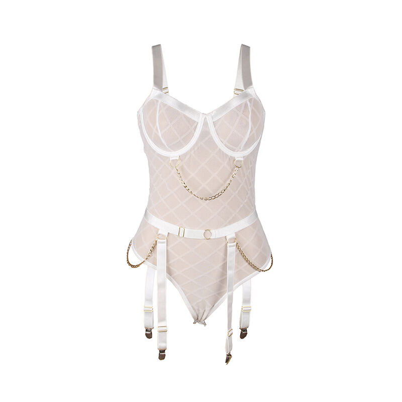 SUBBLIME - 954284 BODY WITH CHAINS + GARTER BELT WHITE S/M - Image 5