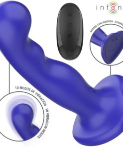 INTENSE - SHORTY VIBRATOR WITH SUCTION CUP BLUE REMOTE CONTROL