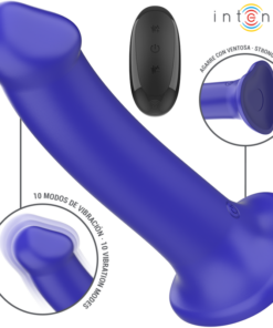 INTENSE - VICTORIA VIBRATOR WITH SUCTION CUP 10 VIBRATIONS DARK BLUE REMOTE CONTROL