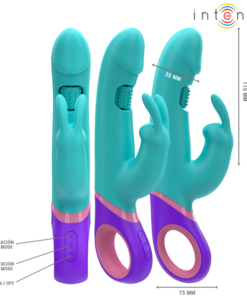 Alternative view of INTENSE - MONICA RABBIT VIBRATOR WITH ROTATING G-SPOT STIMULATOR BLUE