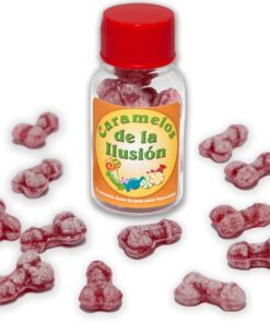 DIABLO PICANTE - 12 PENIS-SHAPED ILLUSION CANDIES STRAWBERRY/CHERRY
