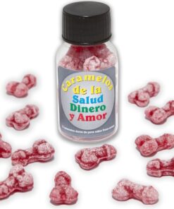 DIABLO PICANTE - 12 HEALTH-MONEY-LOVE CANDIES PENIS SHAPE STRAWBERRY/CHERRY