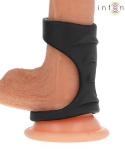 Alternative view of INTENSE - THEO DOUBLE SILICONE PENIS RING BLACK MODEL 3