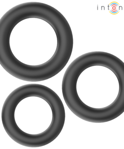 INTENSE - HUGH 3 BASIC SILICONE PENIS RINGS BLACK