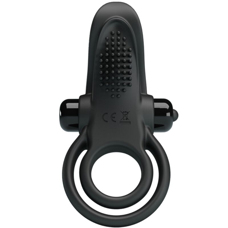 PRETTY LOVE - DOUBLE VIBRATING RING + CLITORIS STIMULATOR 10 VIBRATIONS BLACK - Image 3