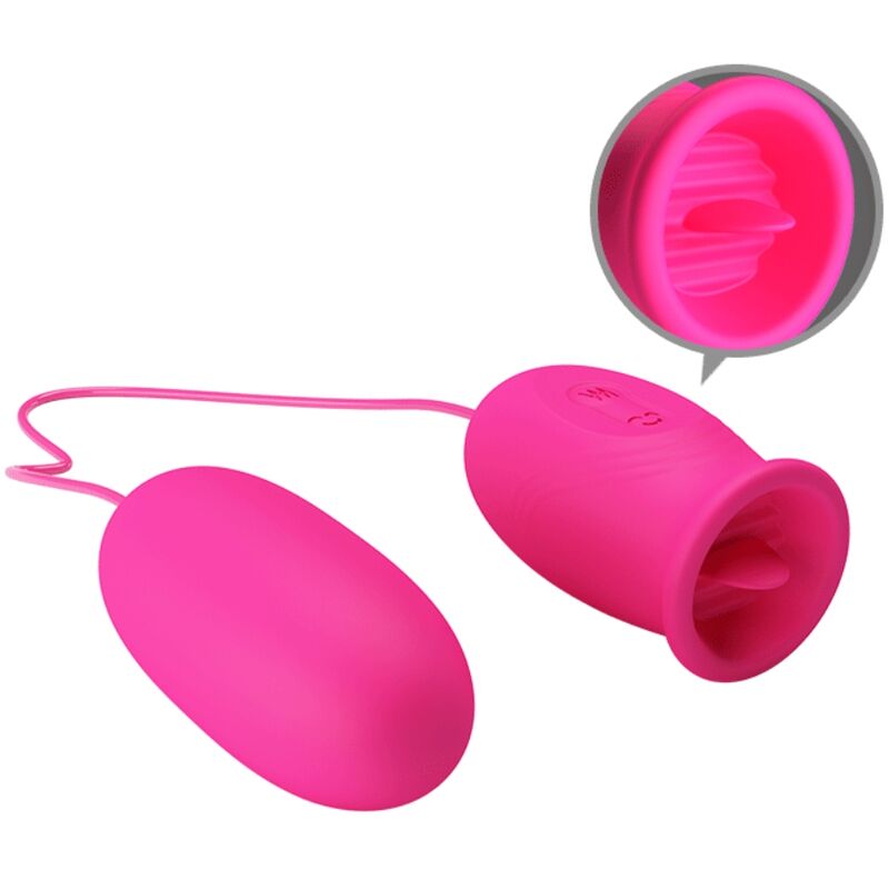 PRETTY LOVE - DAISY VIBRATING EGG + CLITORIS STIMULATING TONGUE PINK - Image 3