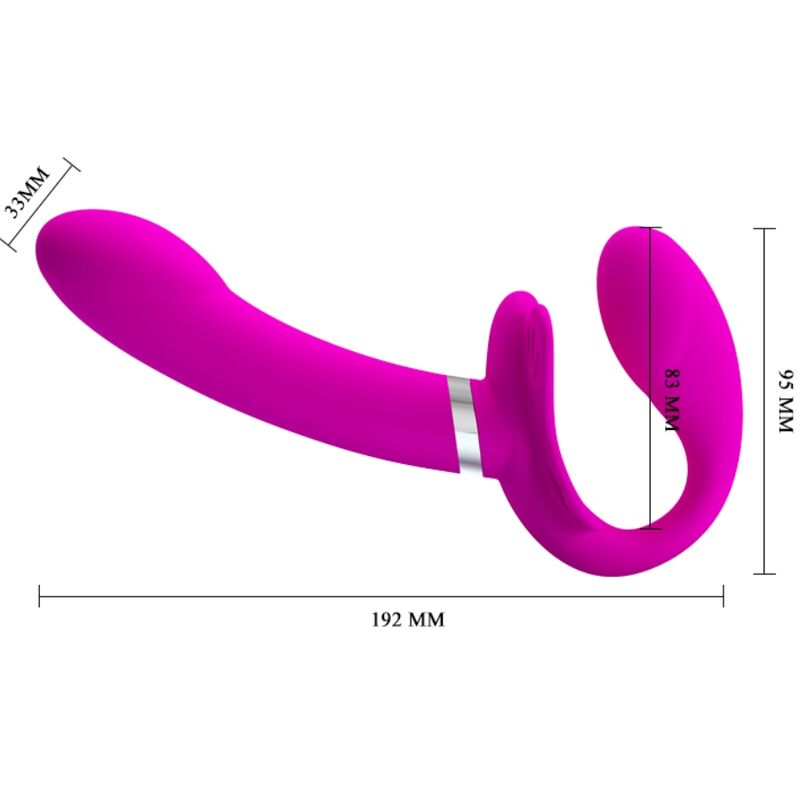 PRETTY LOVE - VALERIE DOUBLE STRAP-ON VIBRATOR 12 VIBRATIONS PURPLE - Image 4