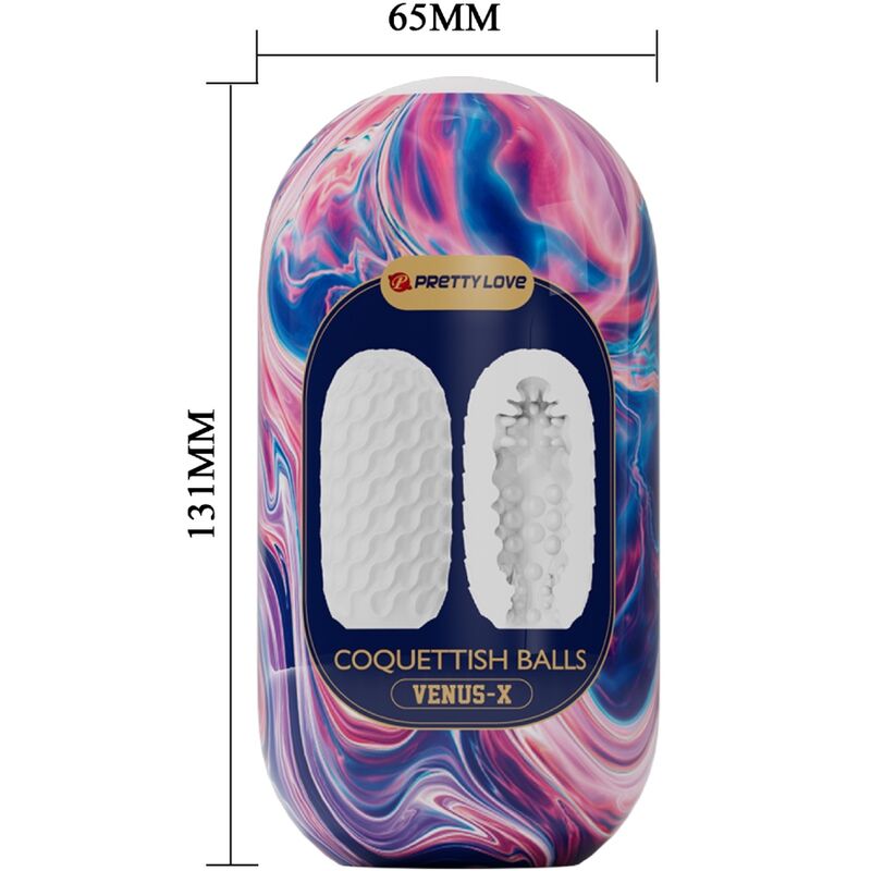 PRETTY LOVE - COQUETTISH BALLS SILICONE MALE MASTURBATOR WHITE - Image 3
