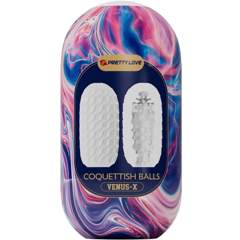 PRETTY LOVE - COQUETTISH BALLS SILICONE MALE MASTURBATOR WHITE - Image 4