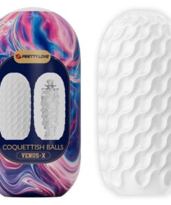 PRETTY LOVE - COQUETTISH BALLS SILICONE MALE MASTURBATOR WHITE