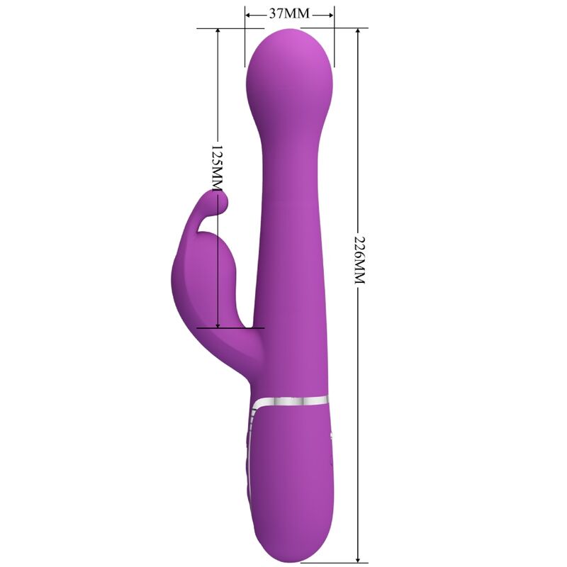 PRETTY LOVE - DEJON 3 IN 1 MULTIFUNCTION RABBIT VIBRATOR PURPLE - Image 5