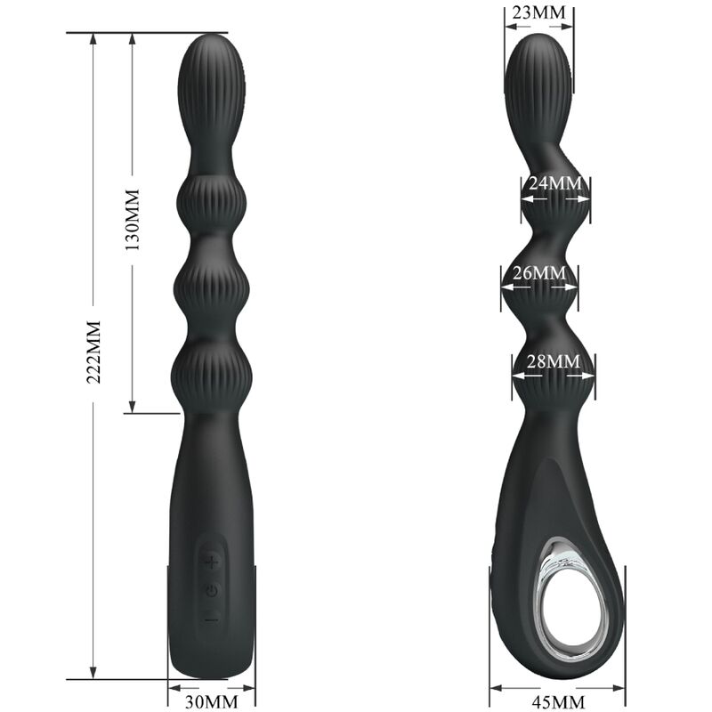 PRETTY LOVE - FEDERER ANAL VIBRATOR 12 VIBRATIONS BLACK - Image 4