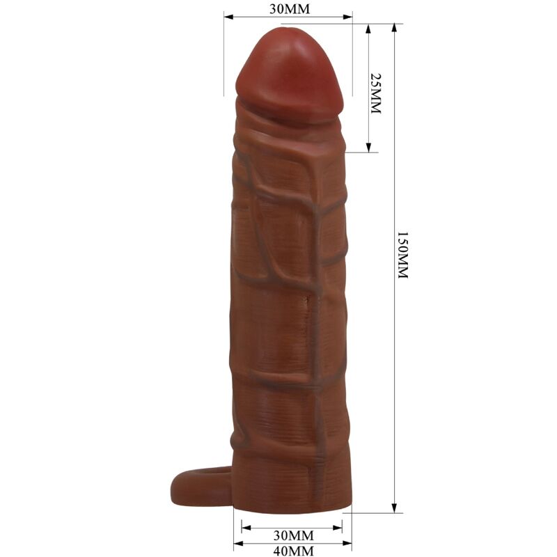 PRETTY LOVE - KAILE PENIS SLEEVE WITH 2.5 CM EXTENSION MULATTO - Image 5