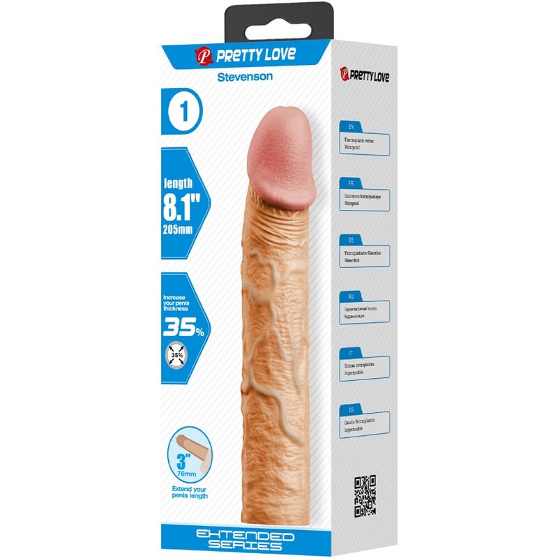 PRETTY LOVE - STEVENSON PENIS SLEEVE WITH 7.6 CM EXTENSION FLESH - Image 5