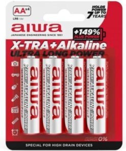 AIWA - X-TRA ALKALINE AA ALKALINE BATTERY LR6 BLISTER*4