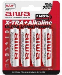 AIWA - X-TRA ALKALINE AAA ALKALINE BATTERY LR03 BLISTER*4