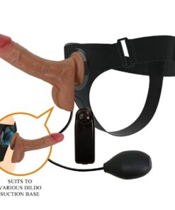 PRETTY LOVE - UNIVERSAL HARNESS BRIEFS WITH VIBRATING AND SQUIRTING DILDO 15.5 CM MULATO