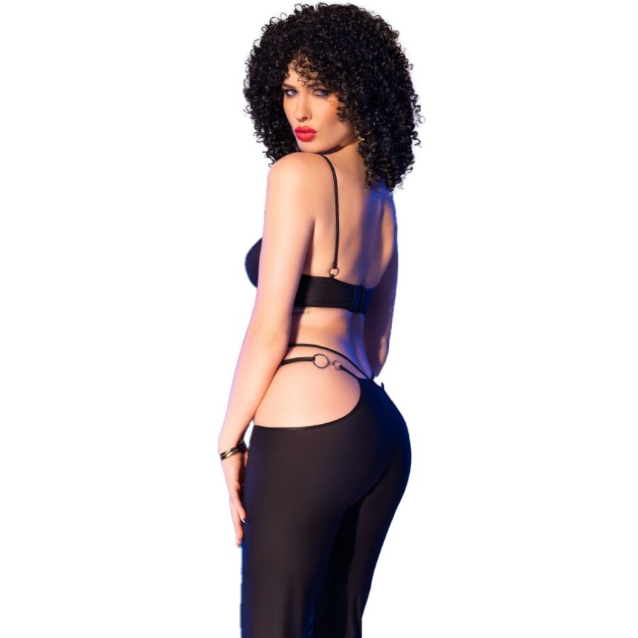 CHILIROSE - CR 4851 BLACK TOP AND LEGGINGS SET WITH GOLDEN ACCESSORIES - Image 2