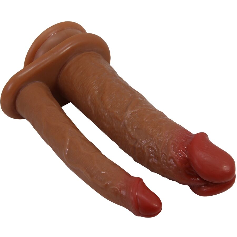 PRETTY LOVE - HULBERT DOUBLE REALISTIC DILDO WITH VIBRATION MULATO - Image 3