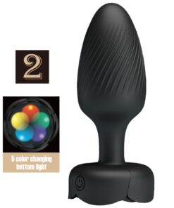 PRETTY LOVE - VARIAN ANAL PLUG WITH  LED LIGHT BLACK 10.8 CM