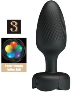 PRETTY LOVE - OSBORN ANAL PLUG WITH  LED LIGHT BLACK 9.8 CM