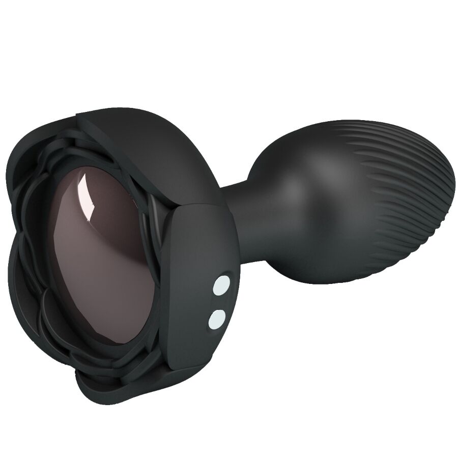 PRETTY LOVE - OLMAN ANAL PLUG WITH LED LIGHT BLACK 8.8 CM - Image 2