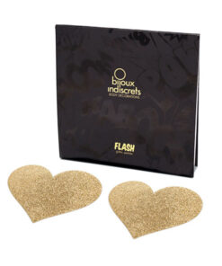 Alternative view of BIJOUX - INDISCRETS FLASH GOLDEN HEART NIPPLE COVERS