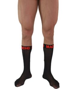 MACHO - THIN SOCKS ONE SIZE BLACK/RED