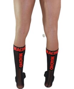 Alternative view of MACHO - THIN SOCKS ONE SIZE BLACK/RED