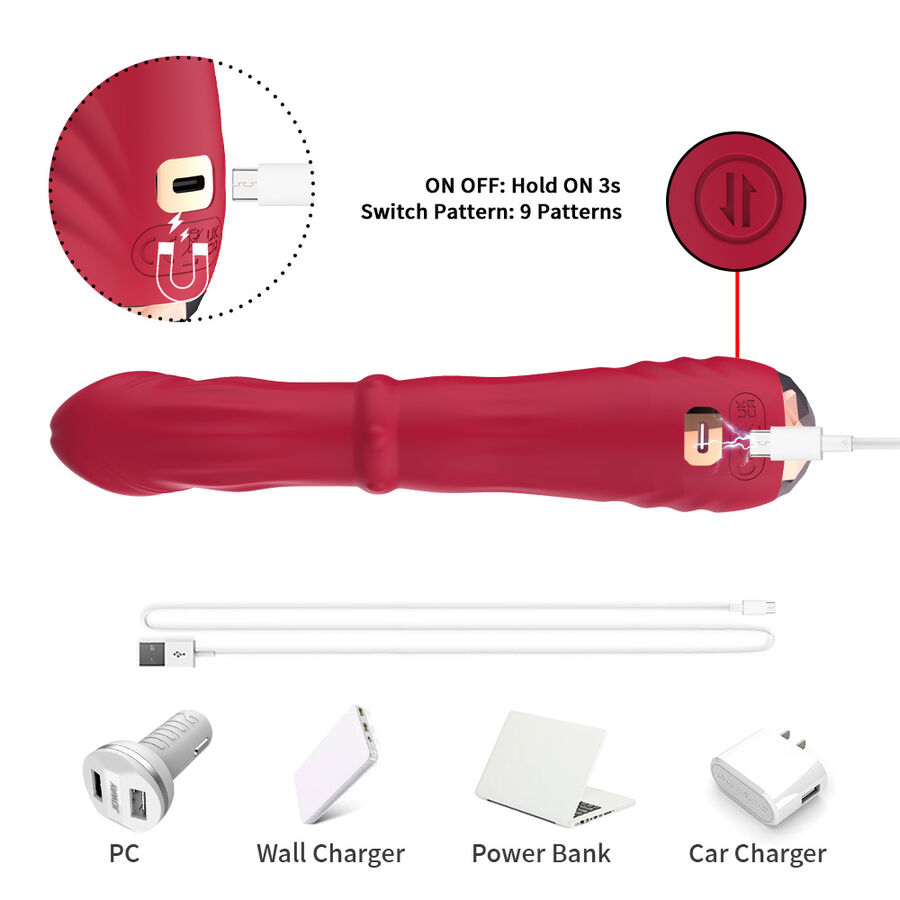 ARMONY - THERMO-ADJUSTABLE POINT A STIMULATOR VIBRATOR DILDO RED - Image 5