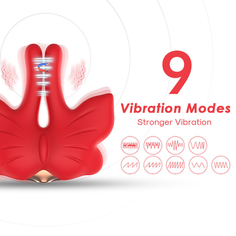ARMONY - MAGNETIC NIPPLE CLAMPS WITH VIBRATION BUTTERFLY SHAPE RED - Image 5