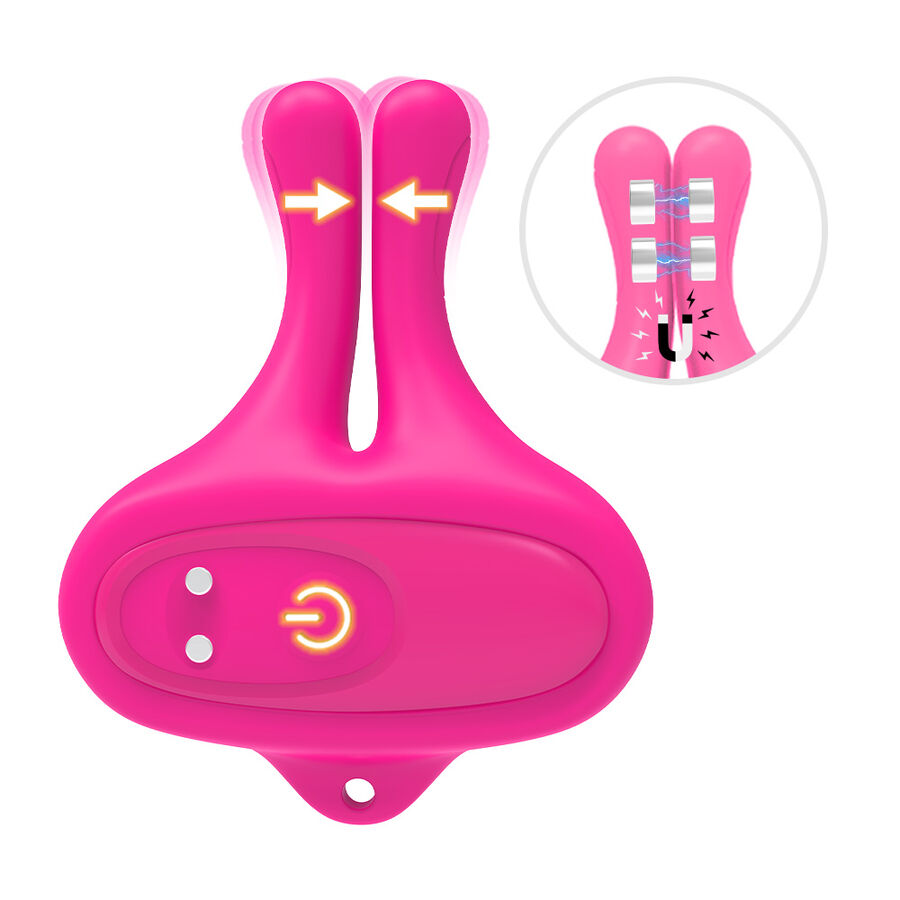 ARMONY - RABBIT SHAPE VIBRATION MAGNETIC NIPPLE CLAMPS PINK - Image 5