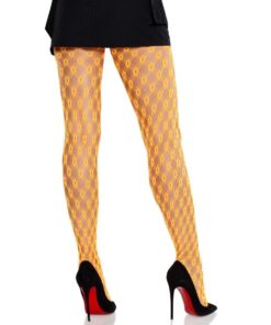 Alternative view of LEG AVENUE - LACE TIGHTS WITH EYELETS NEON ORANGE
