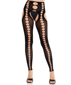 LEG AVENUE - STRAPLESS SEAMLESS OPAQUE STOCKINGS BLACK