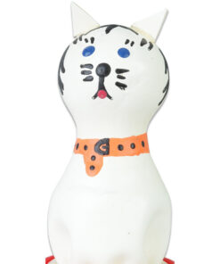 CONDOMERIE - HANDPAINTED NOVELTY CONDOMS CAT WHITE